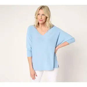Carla Rockmore Collection V-Neck Dolman-Sleeve Sweater