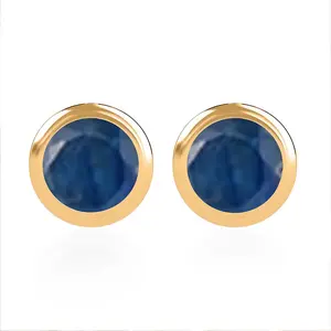 D'Joy Blue Ceylon Sapphire Earrings in 18K YG VermeilSterling Silver 0.68 ctw Christmas Gifts