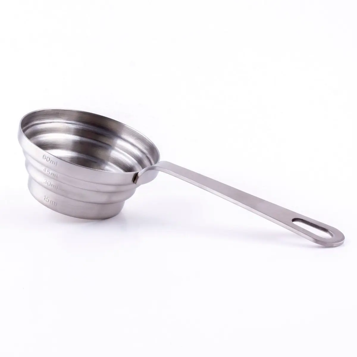 BarConic® Handled Multi-Level Stainless Steel Jigger - 6.25 inches Bartending Tool, 60ml Notched Measurement Kitchen Utensil, Durable Convenient Handle Cocktail Maker, Cocktail Making