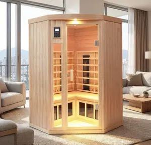 Ceramic Heating w/ Far Infrared Sauna for 2 Persons Hemlock Therapy Lights