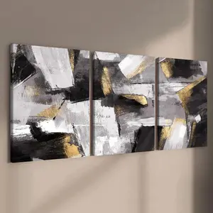 Abstract Art Wooden Framed Canvas Painting, 3 Counts/set Modern Art Wall Decor, Wall Art for Home Living Room Bedroom Office