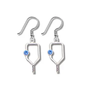 Pickleball Birthstone Dangle Earrings