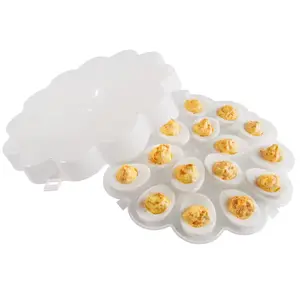 2 Pack Deviled Egg Containers with Lids Holds 36 Eggs for Parties Travel Storage