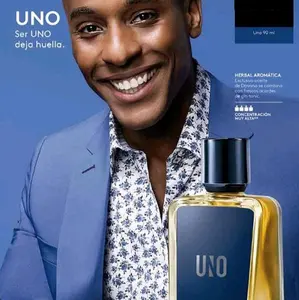 Esika-Lbel "Uno"  Eau de toillete for Men  Net weight: 3 fl oz.Eau de Toillete for Men Cologne Atomizador Family Olfative:  Herbal  New in Sealed Box. Imported of Colombia.