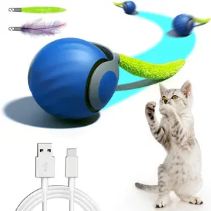 Interactive Cat  Ball, Cat Toys - for Indoor Cats with  Tails for Two-Modes Chasing, Rechargeable 2025 New Interactive , Smart Interactive Kitten Rolling Ball