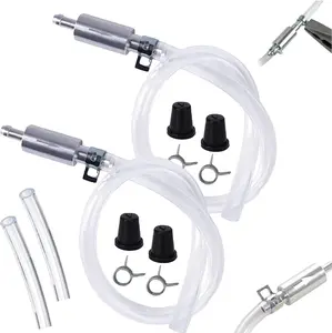 Brake Bleeder Hose - One Way Check Valve Tube Bleeding Tool Kit for Car Motorcycle Clutch, Universal Brake Fluid Bleeder Kit for Hydraulic Brake System, Soft Tube with Metal Clips(2pcs)