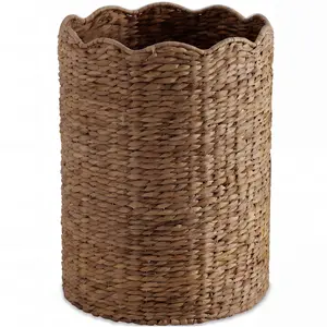 Best Choice Products Scalloped Large Round Laundry Hamper, Handwoven Laundry Basket & Organizer