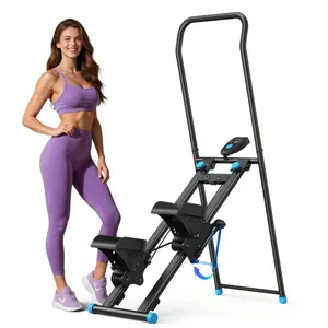 Compact Foldable Vertical Climber for Home Fitness, Full-Body Workout Stair Step Machine with Adjustable Stride, Resistance & Pedals, Ideal Family Gift