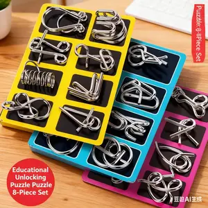 24-Montessori Metal Wire Brain Teaser Puzzles – Educational IQ & Fine Motor Skills Game for Kids | Party Challenge for All Ages