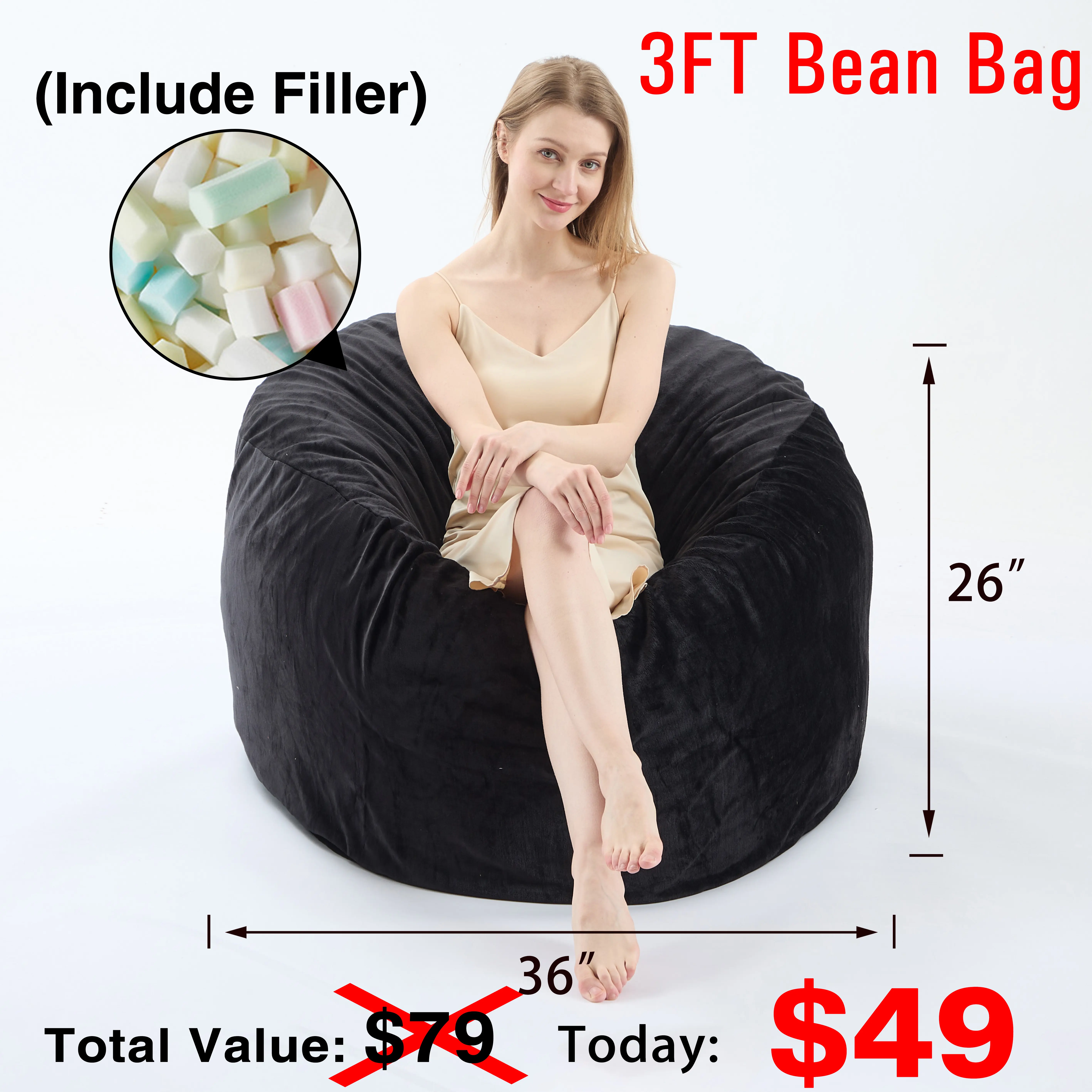 3FT Black (Cover Filler)