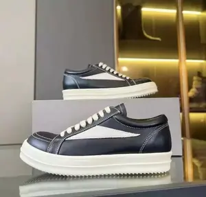 Ricks Outdoor Shoes  Cowhide Leather Low Top Owens Men Shoe Luxury Black Genuine  Lace Up Sneaker Fashion Casual Owens Designer boots & Shoes