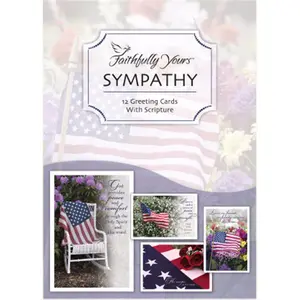 Faithfully Yours  Sympathy Precious Memories Patriotic Boxer Card, Pack of 12