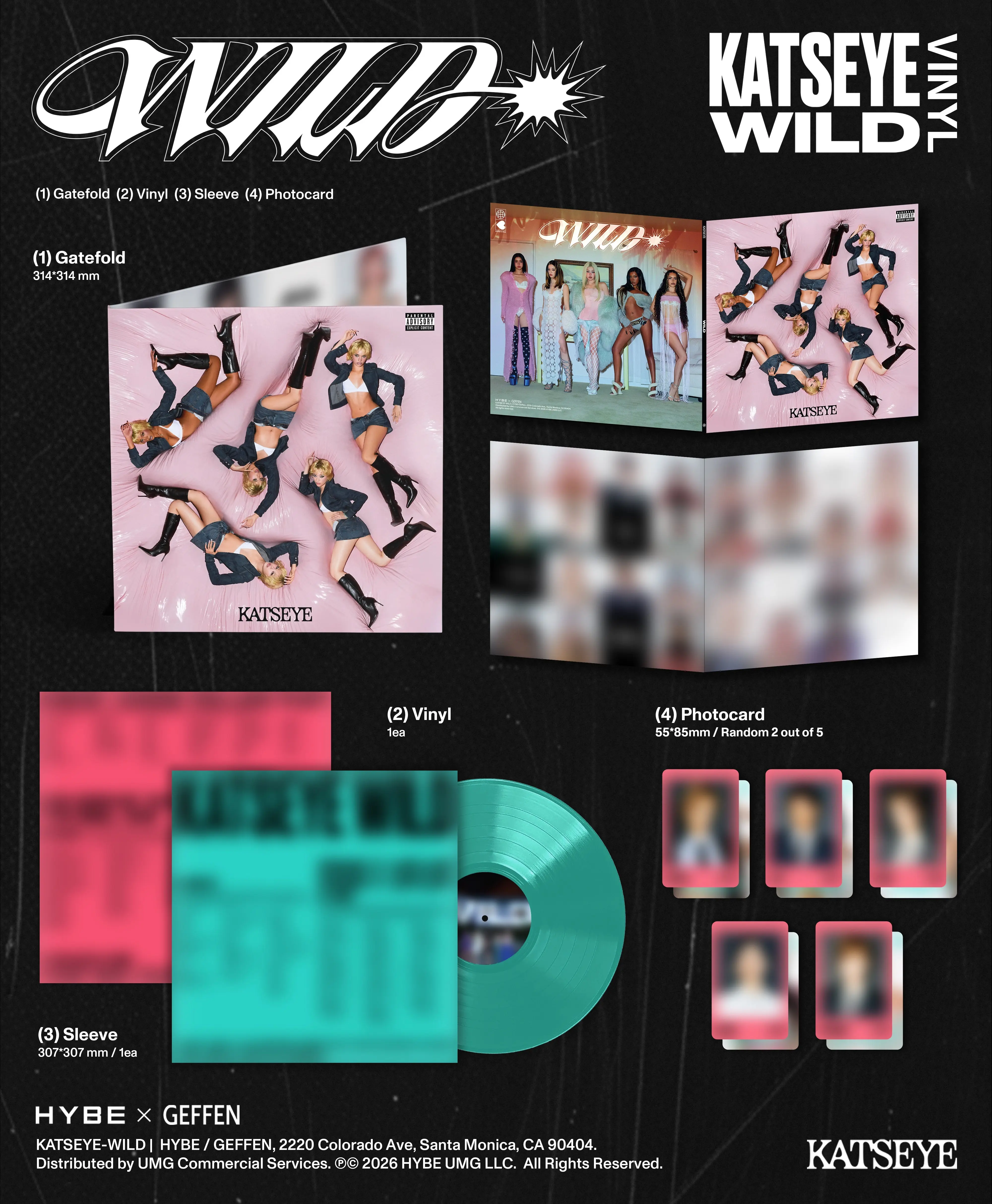 Katseye - Wild (Indie Exclusive Aquamarine Vinyl LP)(PREORDER)