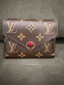 Pre-owned Louis Vuitton Canvas Small Leather Goods Monogram Portefeuille Victorine Trifold Wallet Fuchsia