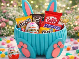 Easter Bunny Candy Holder Basket – Reusable Treat Container for Party Favors