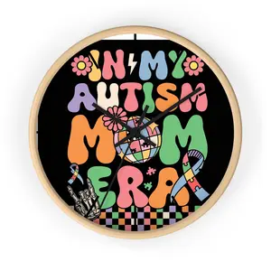 Colorful Autism Awareness Wall Clock - Fun Gift for Parents, Educational Decor, Inclusive Home, Unique Statement Piece, Kids Room Decor