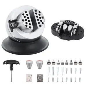 VEVOR Ball Vise, 3" Engraving Setting Tool, 360° Rotation Engraving Block Vise, 30 PCS Attachment Jewelry Engraving Block Tools Standard Block for Gemstone Inlay and Small-Scale Engraving
