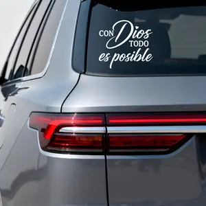 1PC CON TODO es Religious Inspirational Logo Minimalist Religious Inspirational-Style Sticker For Cars, Car Door/Laptop