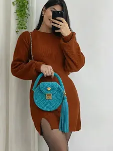 ARTESANA — Round Tassel Crochet Crossbody Bag