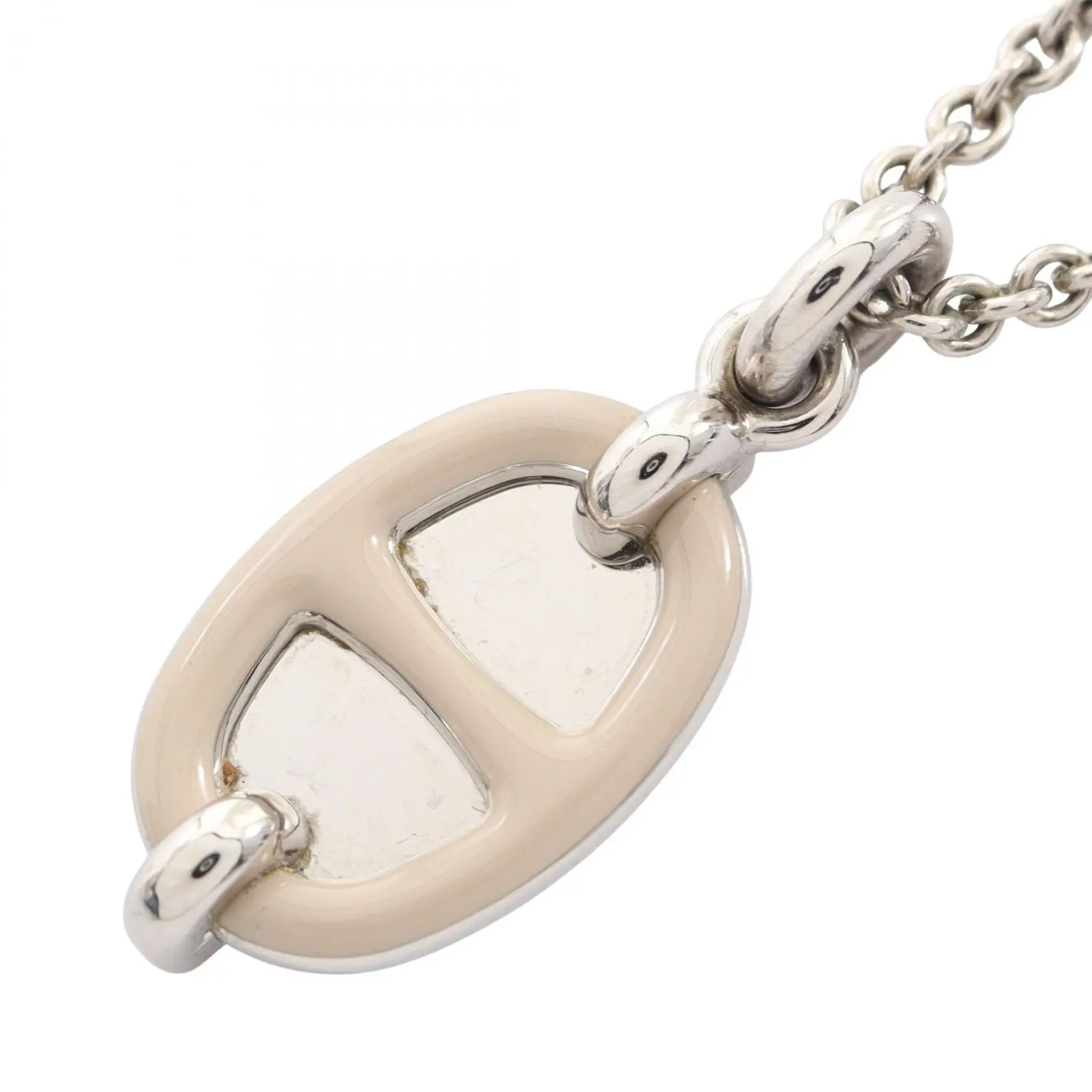 Pre-owned HERMÈS Stainless Small Leather Goods Hermes Chaine dAncre Mini Maillon PM Necklace