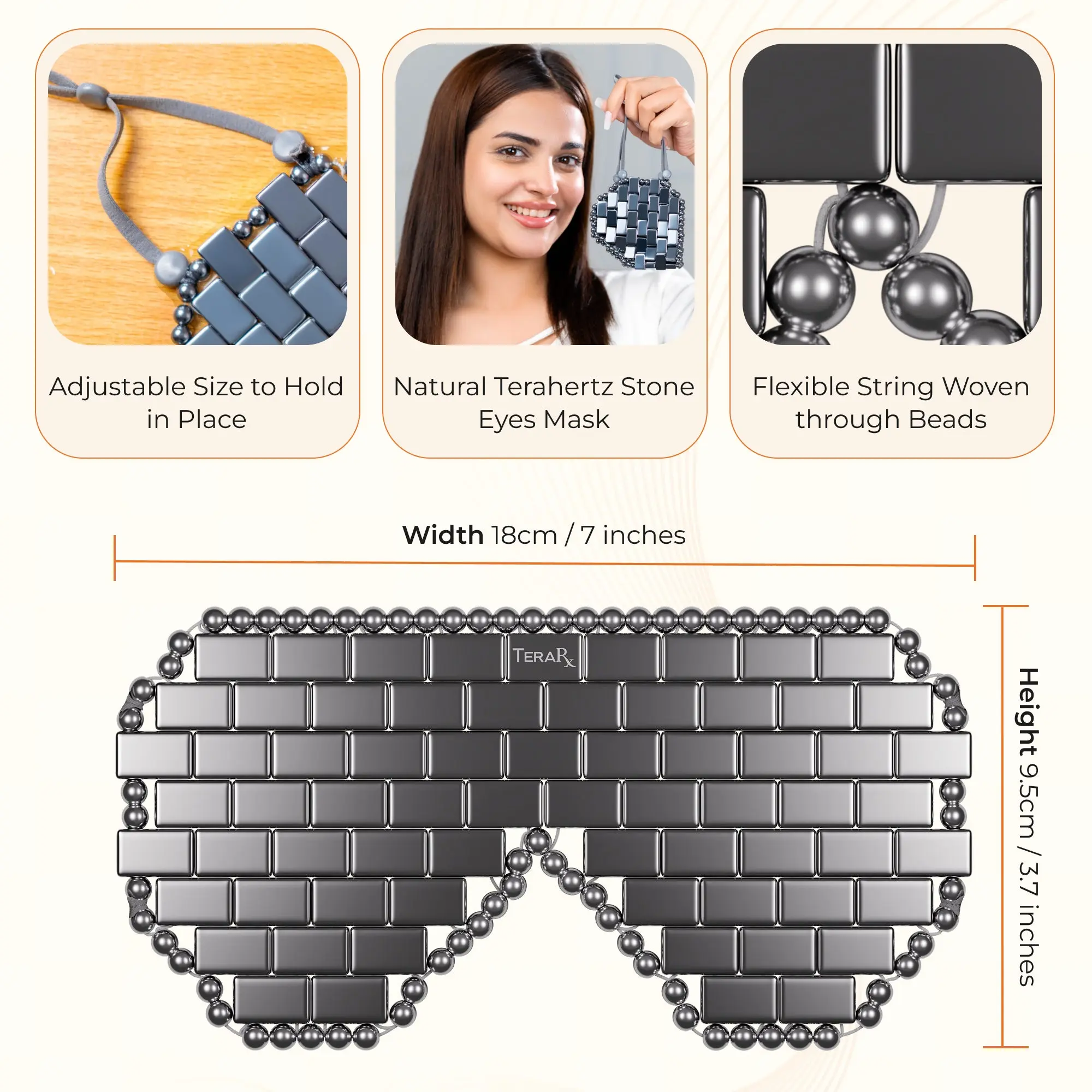 TeraRX Authentic Terahertz Stone Eye Mask for Cooling & Heating
