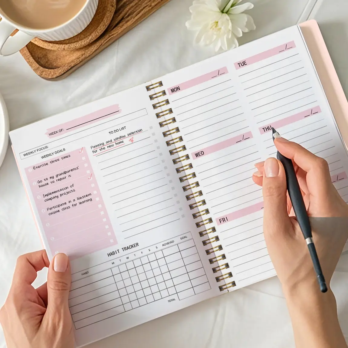 1pc 52 Week Undated Weekly Planner with Habit Tracker, Goal Setting, To Do List and Notes, Notebook Planner, Schedule Planner, Weekly Planner Notepad, Perfect for Time Management, Productivity and Back to School