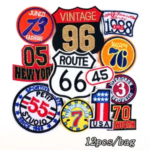 12-Piece Embroidery Patch Set with Geometric Embroidery Design, DIY Decorative Patches for Clothes Shoes Hats Bags, Iron-On or Sew-In Options, Ideal for Crafting Projects