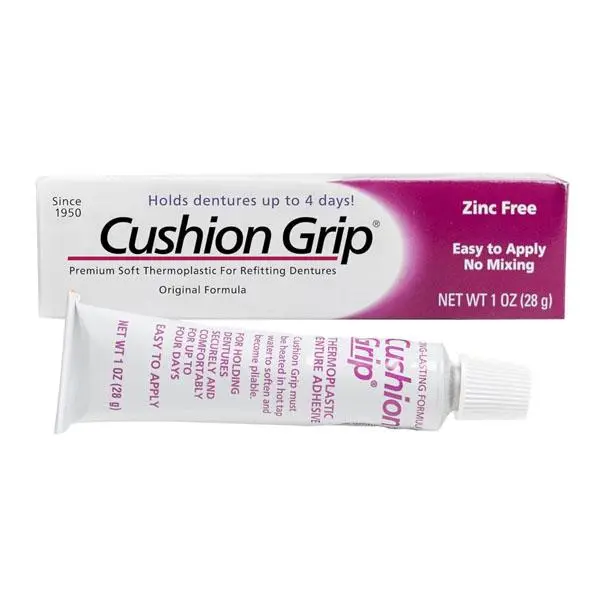 SALE 2026!!! Cushion Grip Thermoplastic Denture Adhesive – Refits & Tightens Loose Dentures - 1 oz