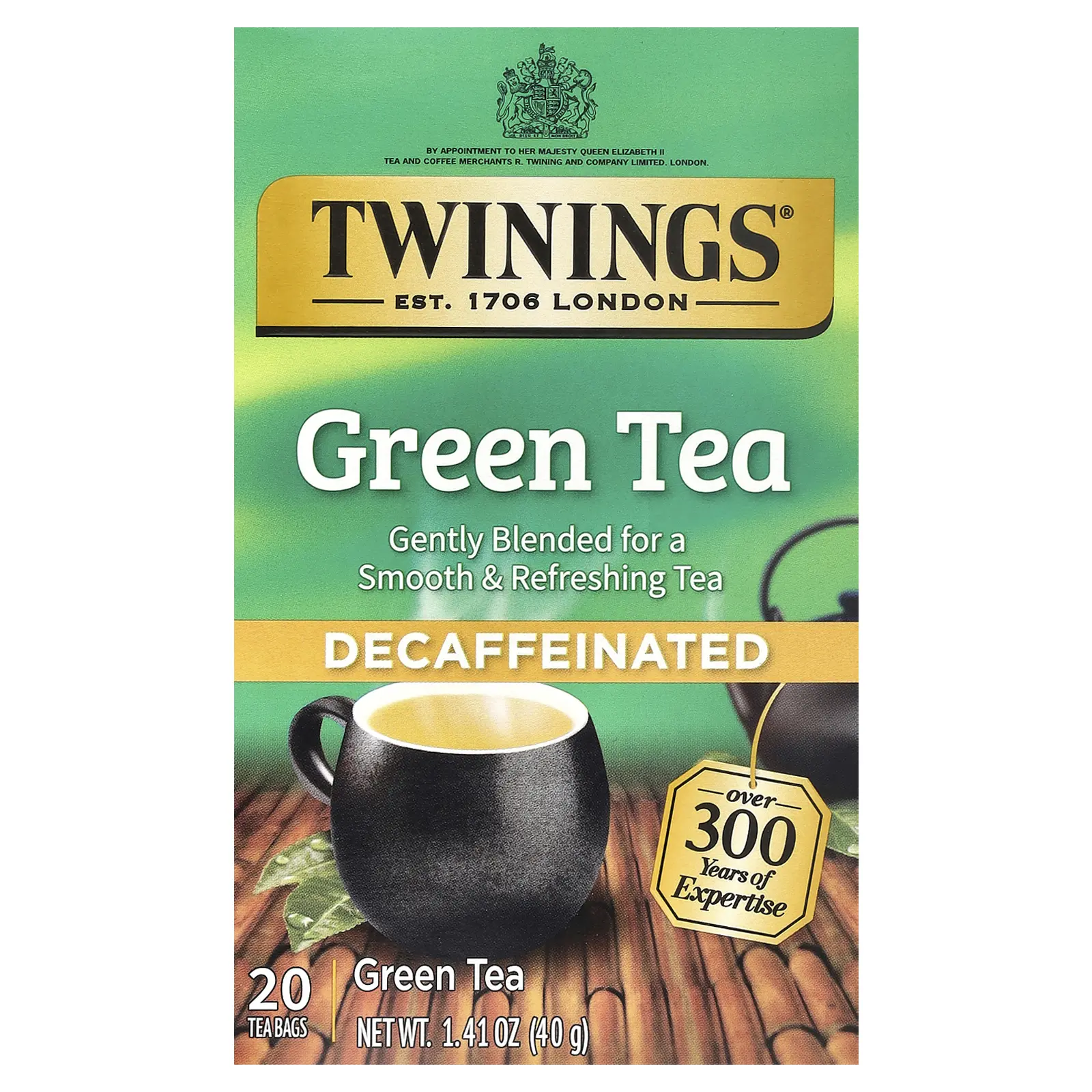 Twinings Green Tea, Decaffeinated, 20 Tea Bags, 1.41 oz (40 g)