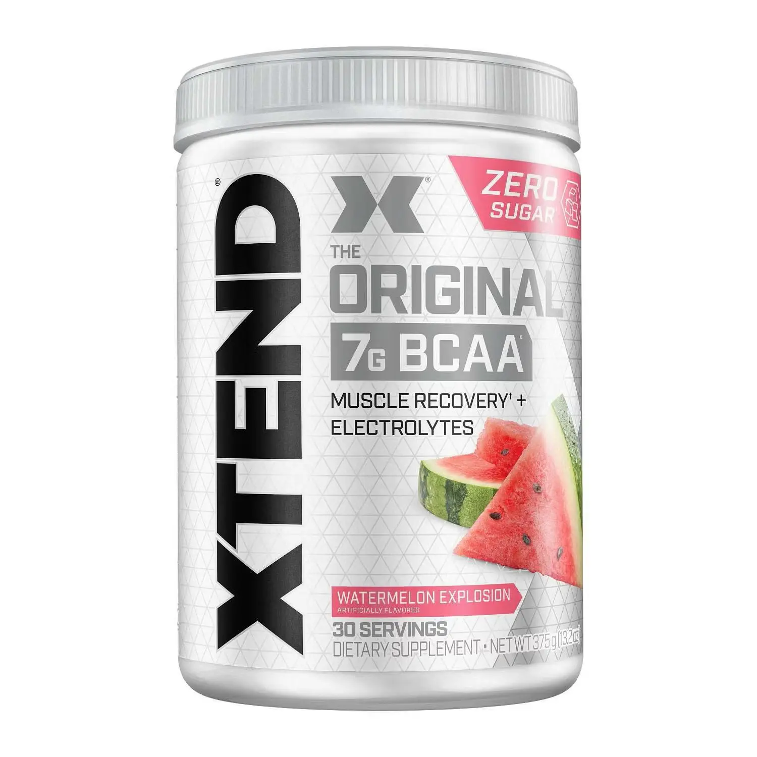 XTEND Original BCAA Powder - Watermelon Explosion Flavor, 0 Sugar, 7g BCAAs, 30 Servings, 375g Amino Acid Wellness Supplement