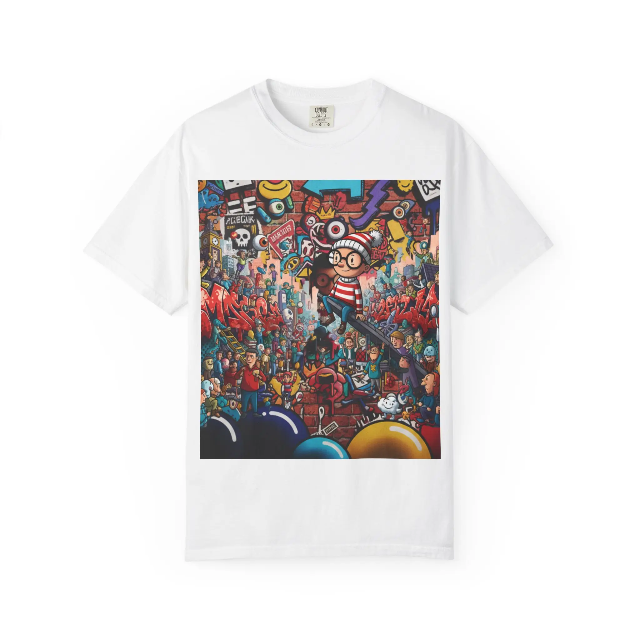Where's Waldo? Crowd Scene Illustration T-Shirt | Retro Puzzle Character Print