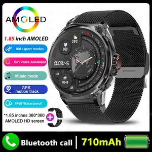 2026 New V69 GPS Smart Watch for Men - 1.85 in Screen, 710 mAh Battery, Heart Rate Monitor, IP68 Waterproof, Bluetooth Talk, Sports Wristwatch with Adapter & Picture Capture Functionality
