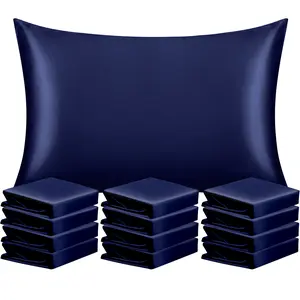 Bedsum 12 Pack Bulk Silky Satin Pillowcase for Hair and Skin,Luxurious and Soft Pillow Cases with Envelope Closure