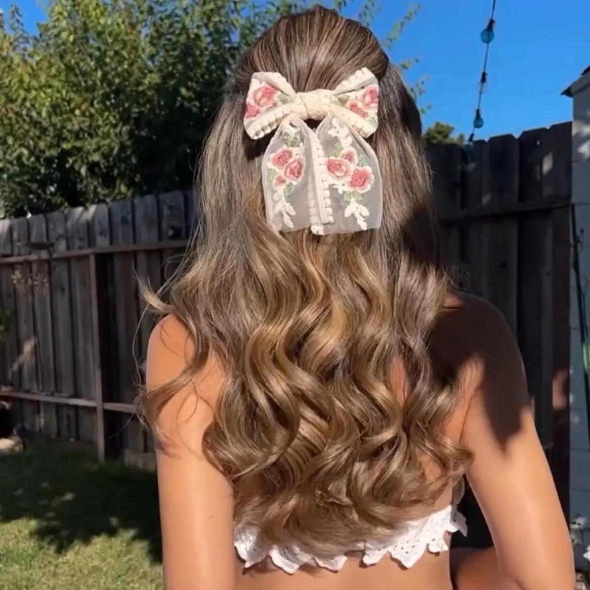 Vintage Rose Lace Hair Bow
