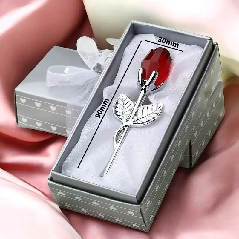 Crystal Rose Gift – Elegant Metal Flower Keepsake for Her | Holiday, Birthday, Anniversary, Romantic Surprise | Durable & Water-Resistant