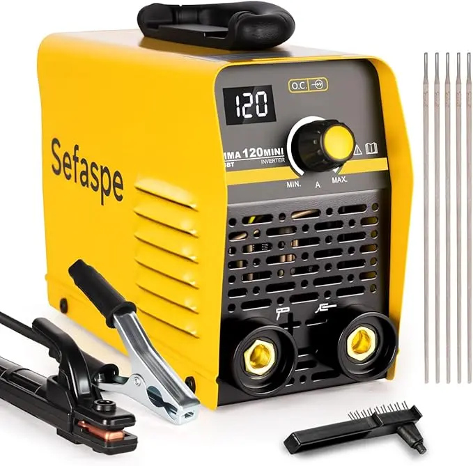 Sefaspe Stick Welder Machine 110V 120A with IGBT Inverter & Synergic Control Portable MMA Welder for Indoor & Outdoor Use Lightweight 4.4 lbs