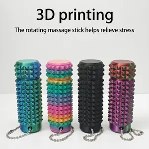 Aesthetic Spiky Room Ornament - Unique Desk Decor Accessory & Portable Hand Massager, Daily Relaxation Focus Tool with Keychain, Modern