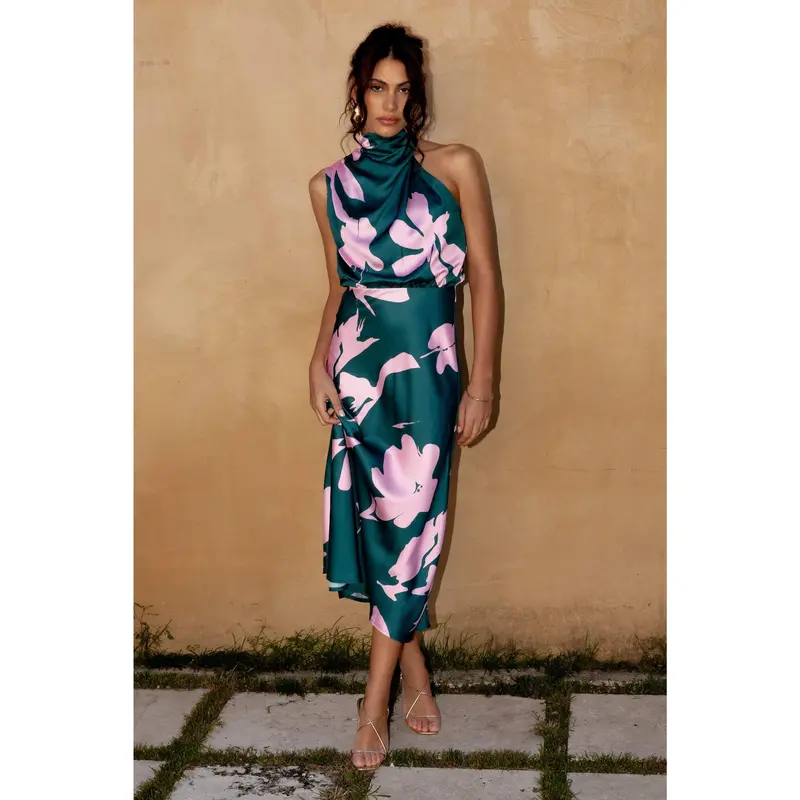 Anabelle Halter Neck Midi Dress - Navy - TikTok Shop