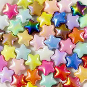 10Pcs/Bag Star Shape Loose Beads DIY Decorations DIY Craft Decorations For Jewelry Making Beadable Pen Phone Chain Keyring Supplies Earrings Bracelet Necklace Accessories Home Decor Charms