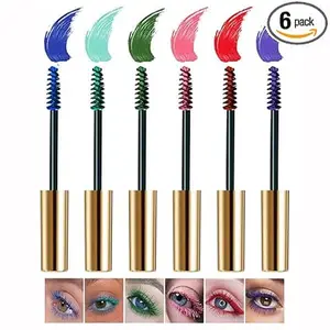 Fiber Lash Mascara - 6 Colors Waterproof Long-Lasting Charming Eye Lash Set for Eyelashes