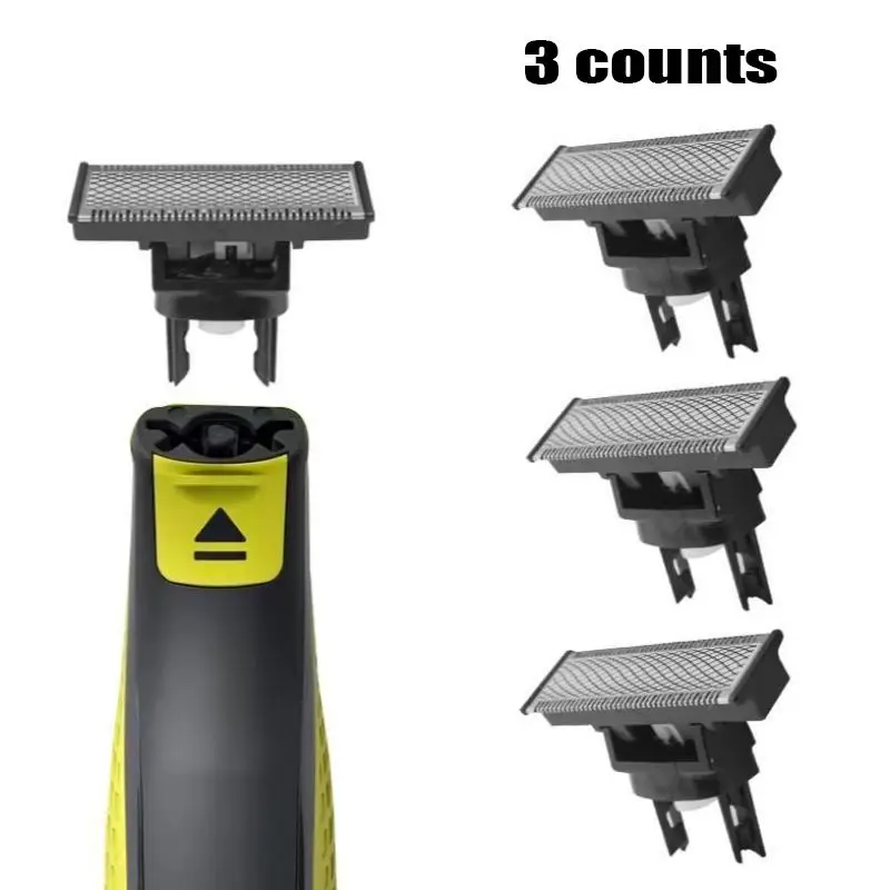 Hair Trimmer Replacement Blade, 3 Counts Beard Shaver Head, Trimmer for Philips for Oneblade QP2520 QP2530 QP2630 QP6510 QP6520 QP2523, End Trimmer