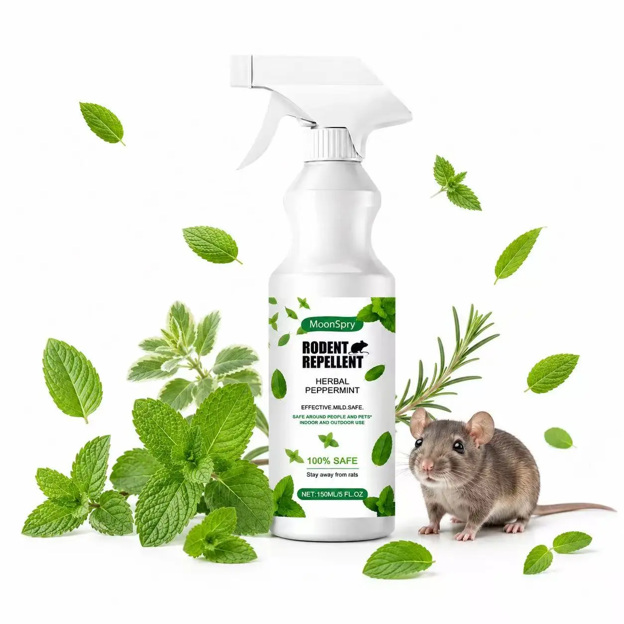 Peppermint Herbal Oil Mouse Rodent Repellent Spray - Natural Mice Repellent Deterrent, Pet-Safe Indoor/Outdoor Pest Control for Home, Car Engines - "Deals For You" Sale