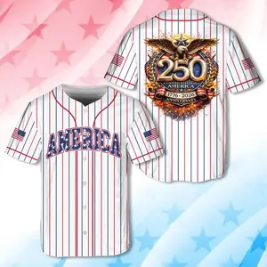 4th Of July Patriotic Baseball Jersey, American Eagle Design, America 250 Anniversary Apparel for Baseball Fans # TikTokMadeMeBuyIt # USA250 # Baseball Jersey # AmericanPride