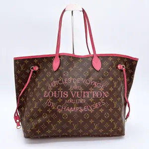 Pre-owned Louis Vuitton canvas Tote Bags Monogram Articles de Voyage Ikat Neverfull GM Rose Velours