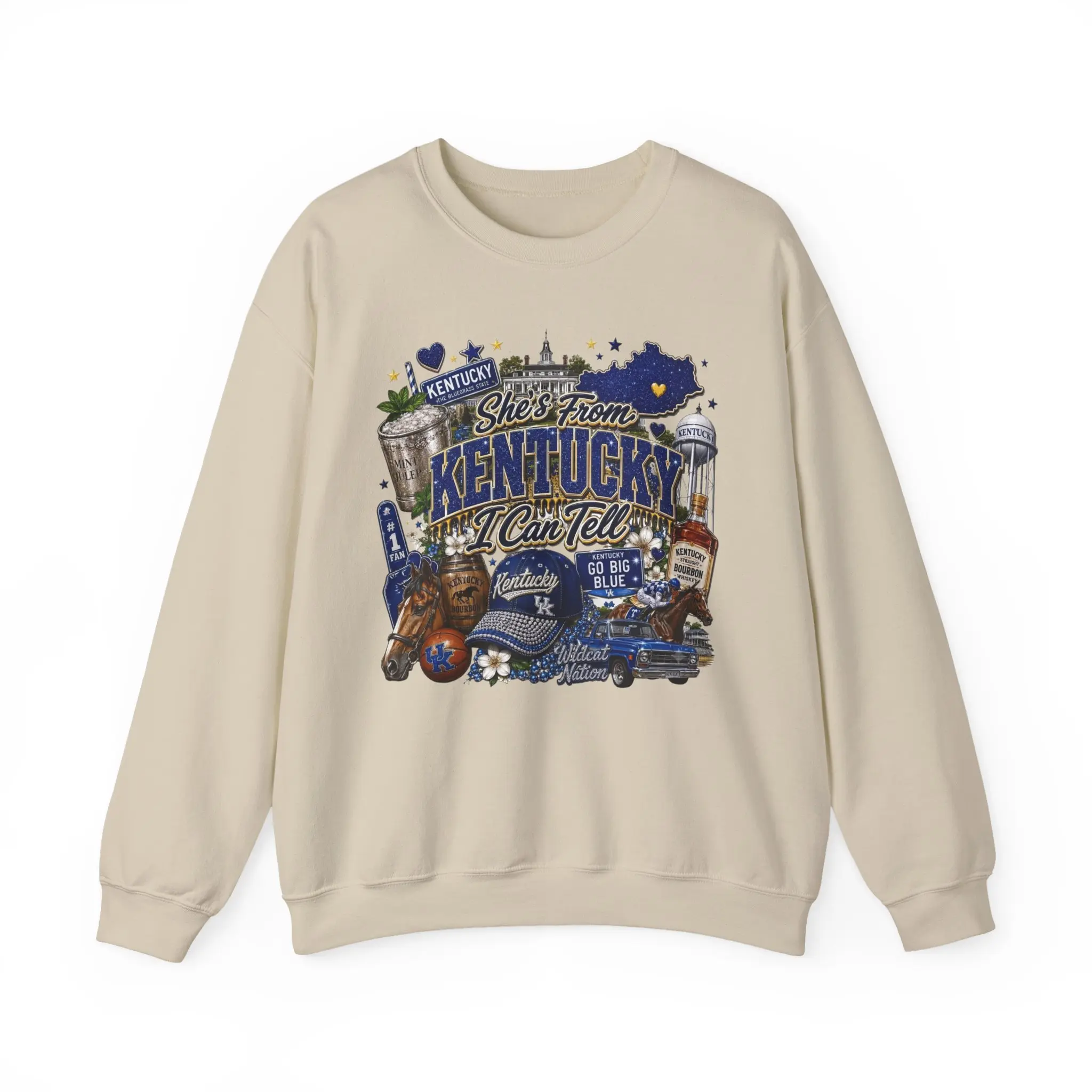 Kentucky collage state icons Sweatshirt | Bourbon, Horseshoe, Derby