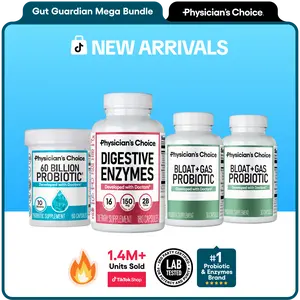 Gut Guardian Mega Bundle: 60 Billion Probiotic + Digestive Enzymes + Bloat & Gas Probiotic by Physician's Choice