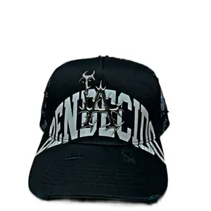 Chrome LA Bendecido 5 Panel Adjustable Luxury Full Cotton Cap with Custom Satin Interior Snapback Closure for Sports & Everyday Wear