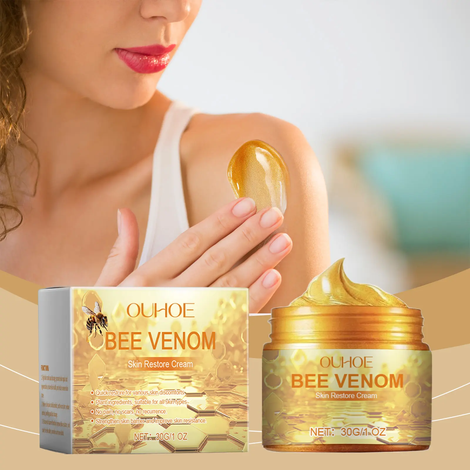 Ouhoe Skin Neck Cream Gentle Hydrating Moisturizing Relieving Care Skin Dry Body Skin Neck Cream