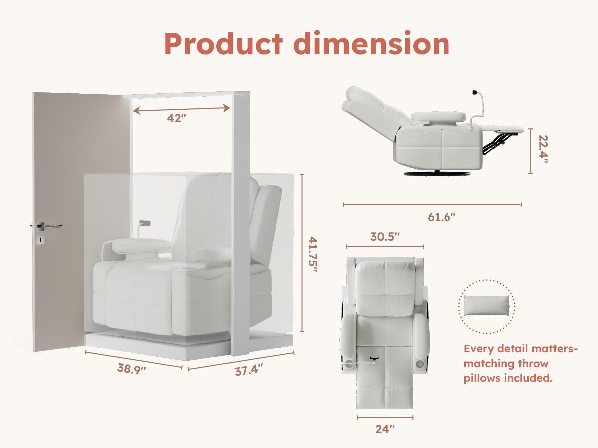 Rocking Chair Nursery with Adjustable Armrests, Electric Glider Recliner Nursery Chair with USB Port and Storage, Sofas, FSC Certified