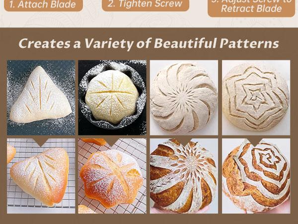 NiHome Bread Lame with Extractable Blade, Magnetic Back, Push-Pull Design, Easy-to-Use Walnut Wood Handle, Ideal for Dough Scoring, Bread, Pastries